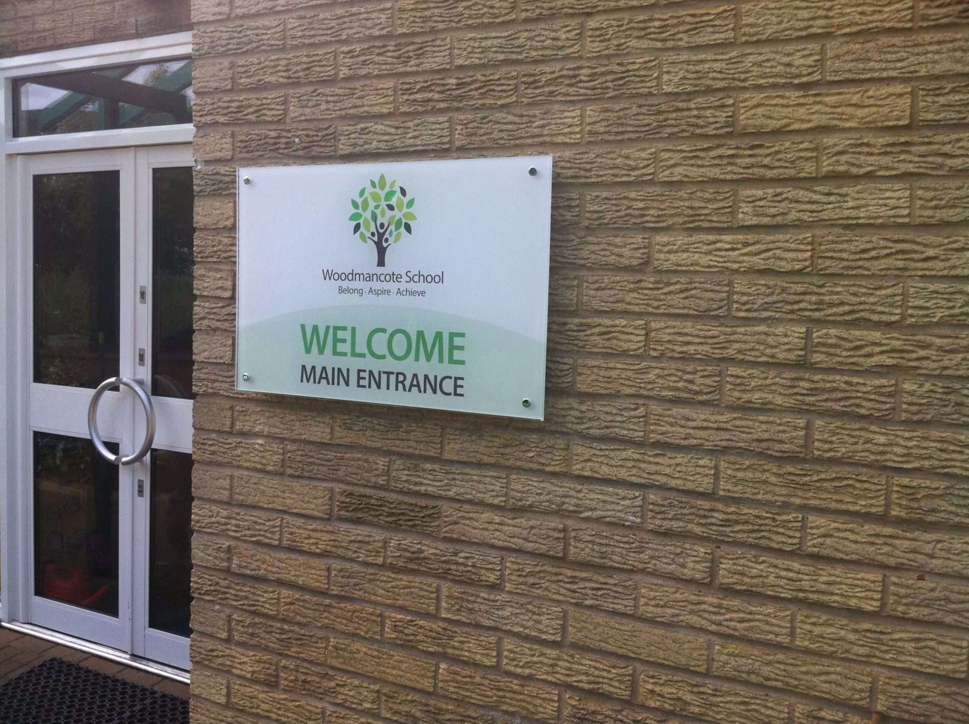 Sign on wall