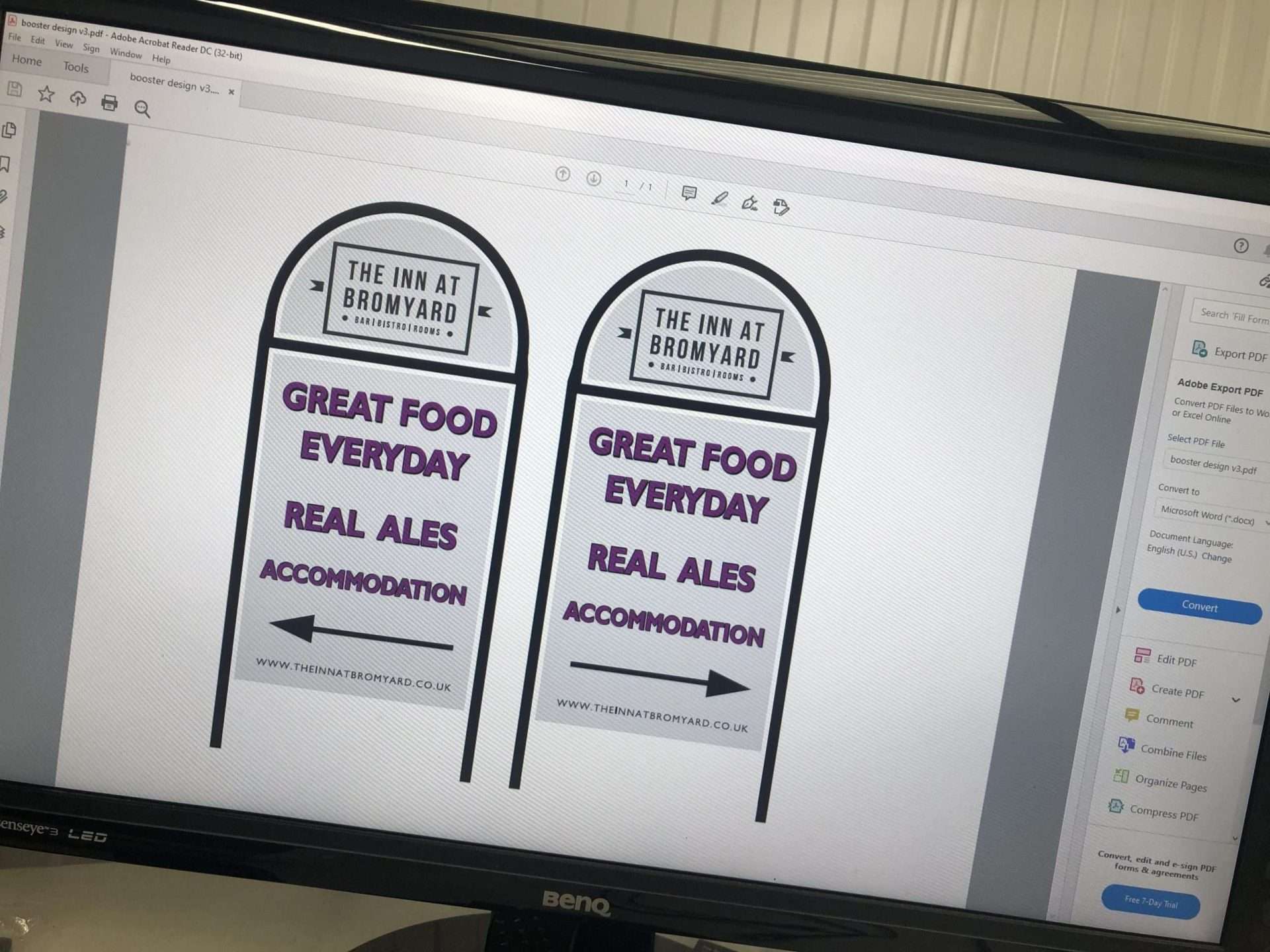 Standing sign design