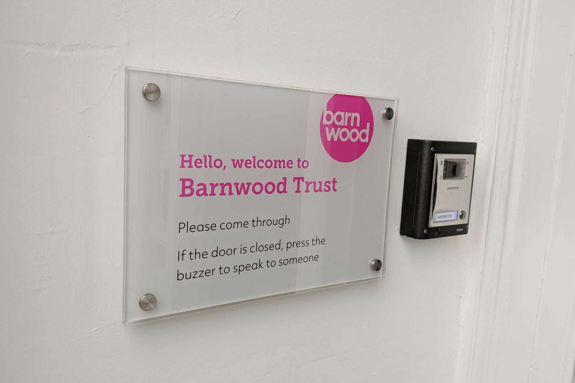 Sign on wall